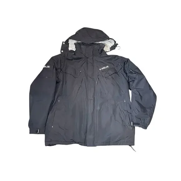 Helix Snowboarding Jacket Mens L Black White Logo